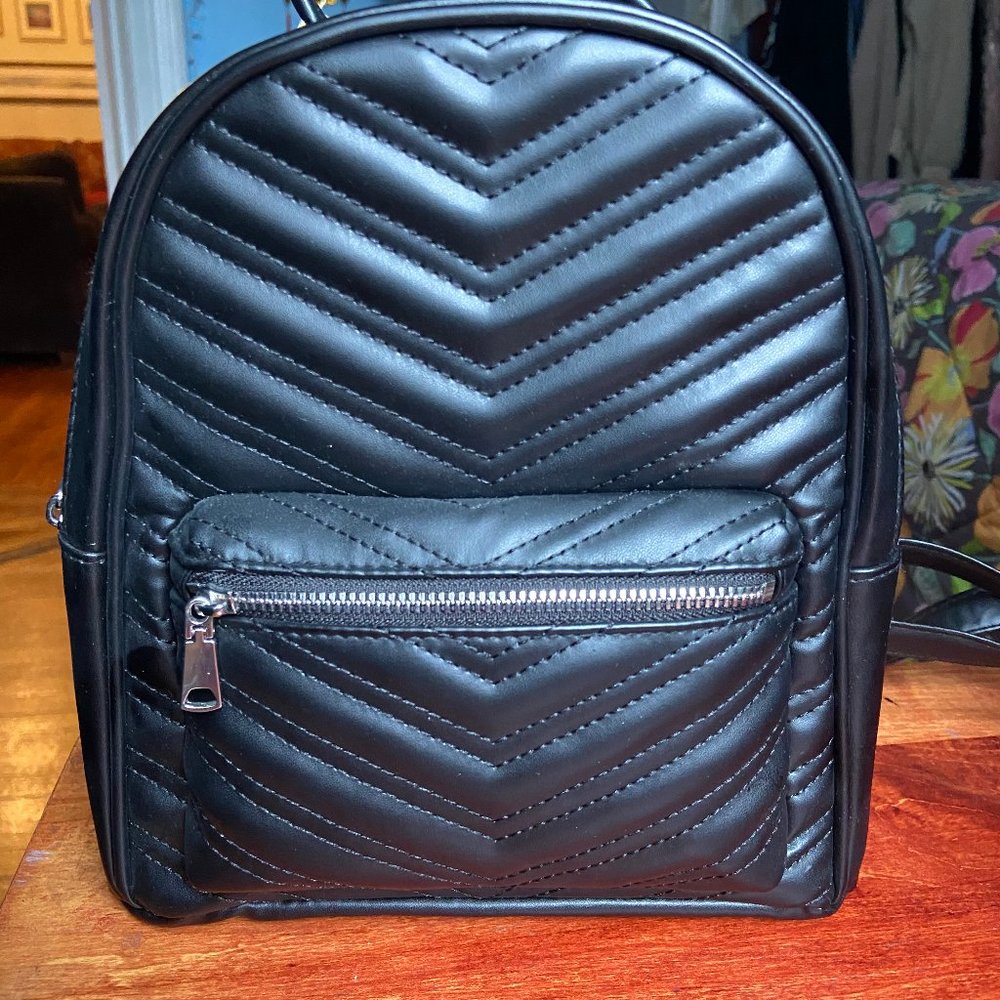 Black Mini Backpack with Quilted Design from H&M